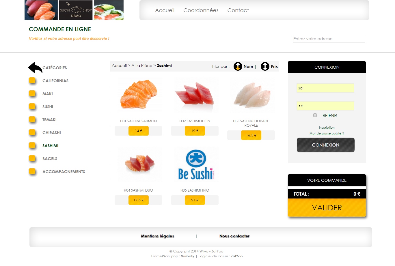 WebShop prise de commande en ligne restaurant